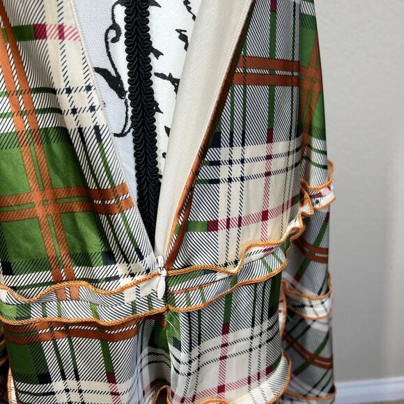 Coconinno 'Ever So Sweetheart' Plaid Dress Green rust orange cream size S boho - Picture 14 of 14